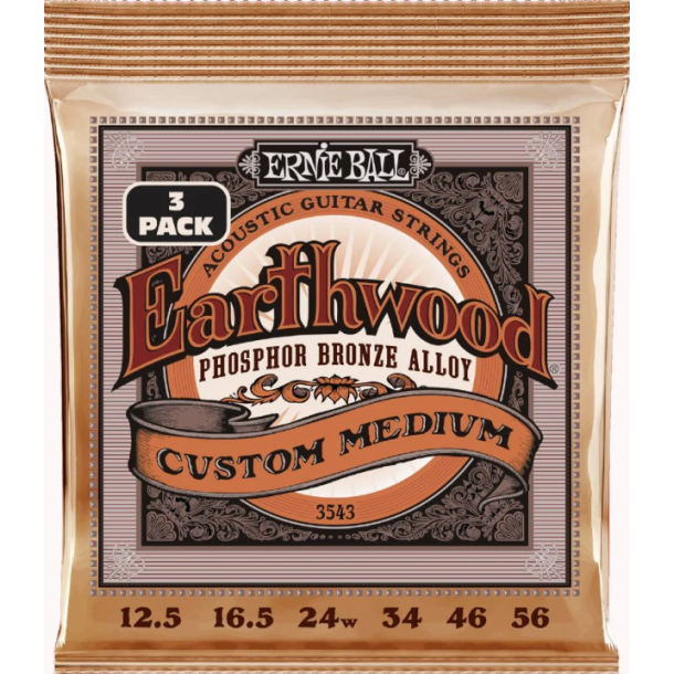 Ernie Ball 3543 Earthwood PSB Custom Medium 3-pack